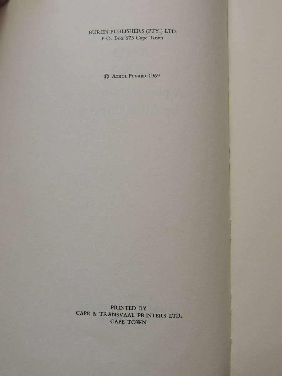 Boesman And Lena - Athol Fugard     (1st Edition 1969)
