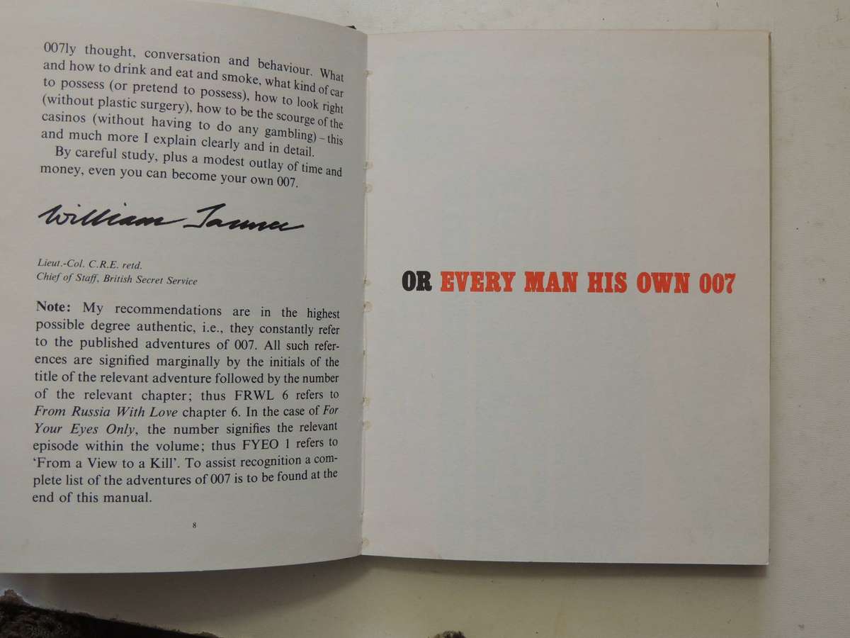 The Book Of Bond Or Every Man His Own 007 (As Is - The Back Of The Reversible Dust Jacket Has Been B
