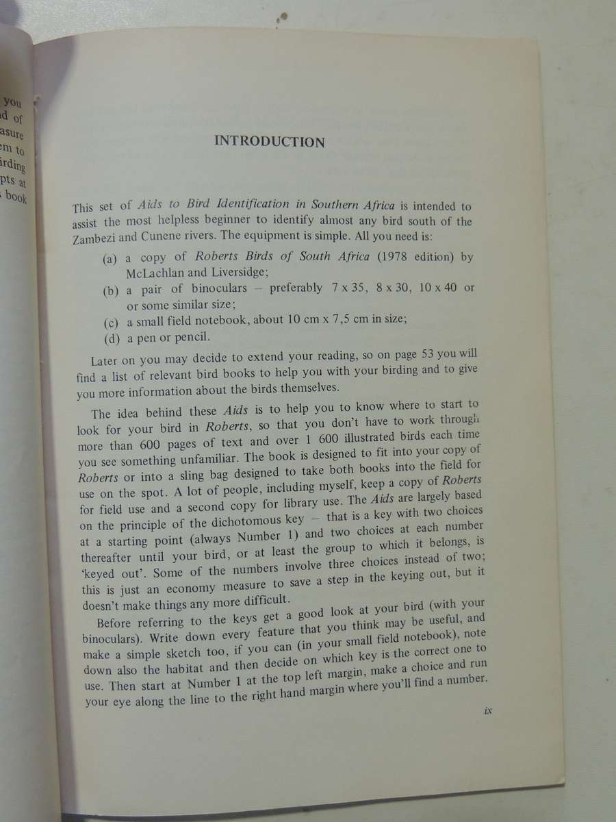 Aids To Bird Identification In Southern Africa - Gordon Maclean