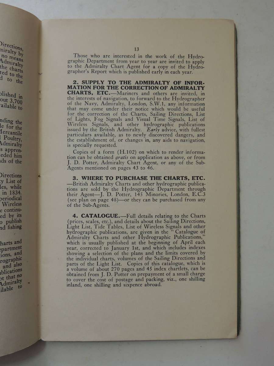 British Admirality Charts And Other Hydrographic Publications - Their Use And Corrections