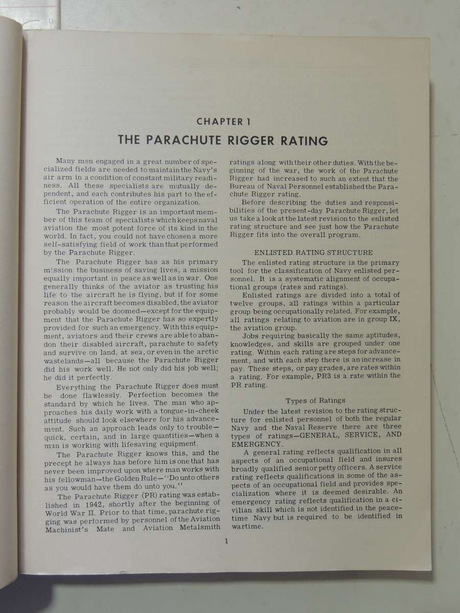 Parachute Rigger 3 & 2 Bureau Of Naval Personnel