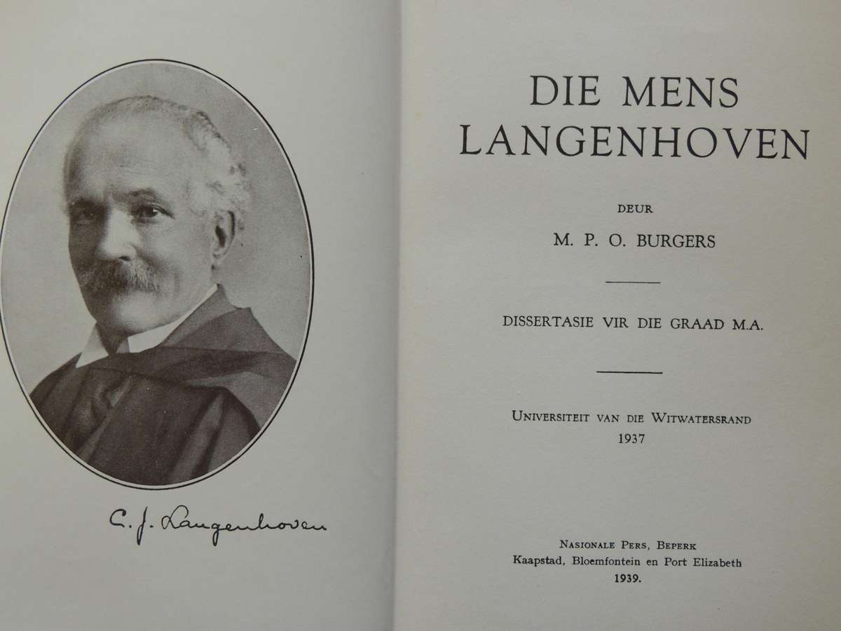Die Mens Langenhoven -  M.P.O. Burgers