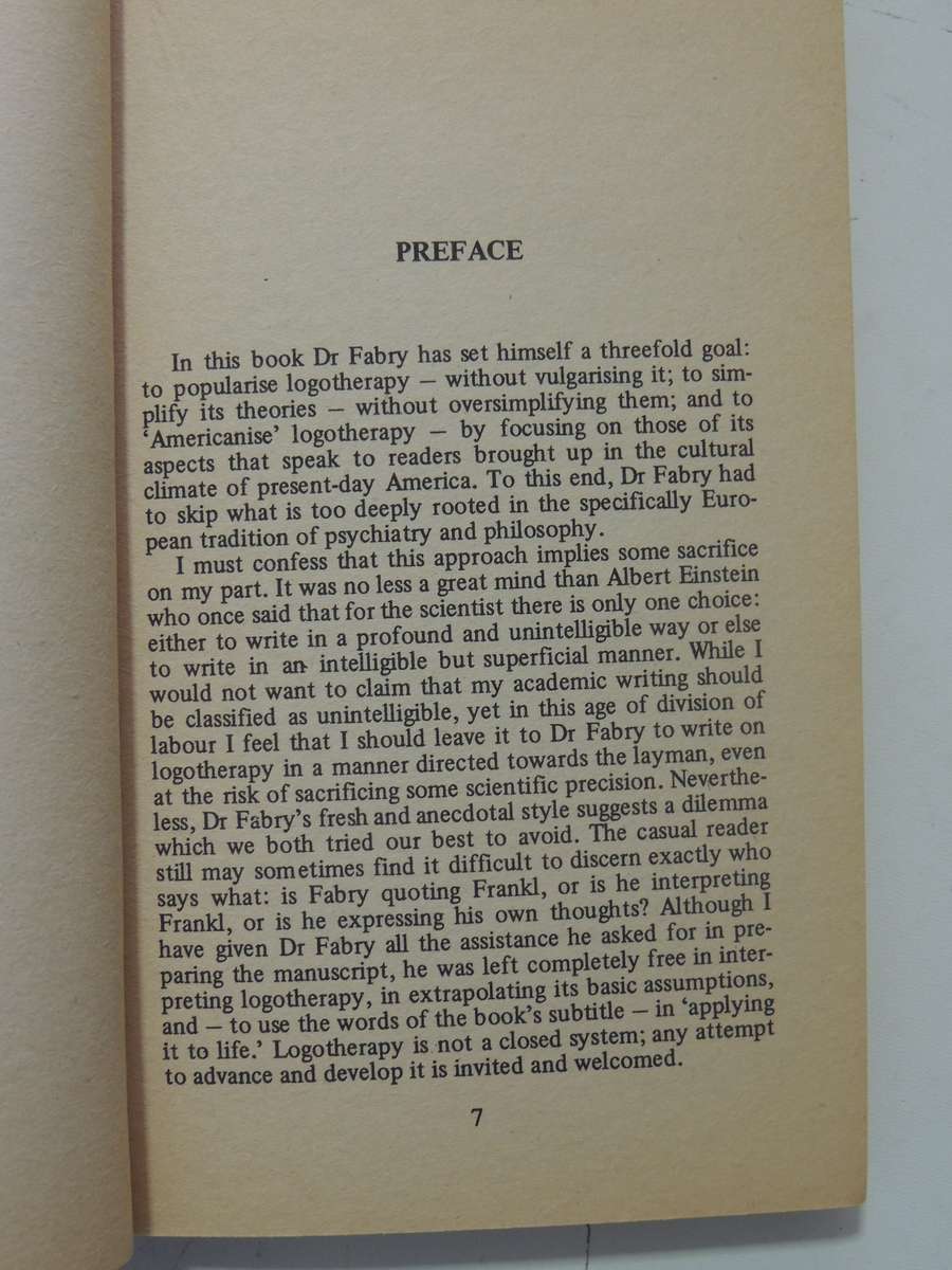 The Pursuit Of Meaning: Logotherapy Applied To Life- Joseph B. Fabry