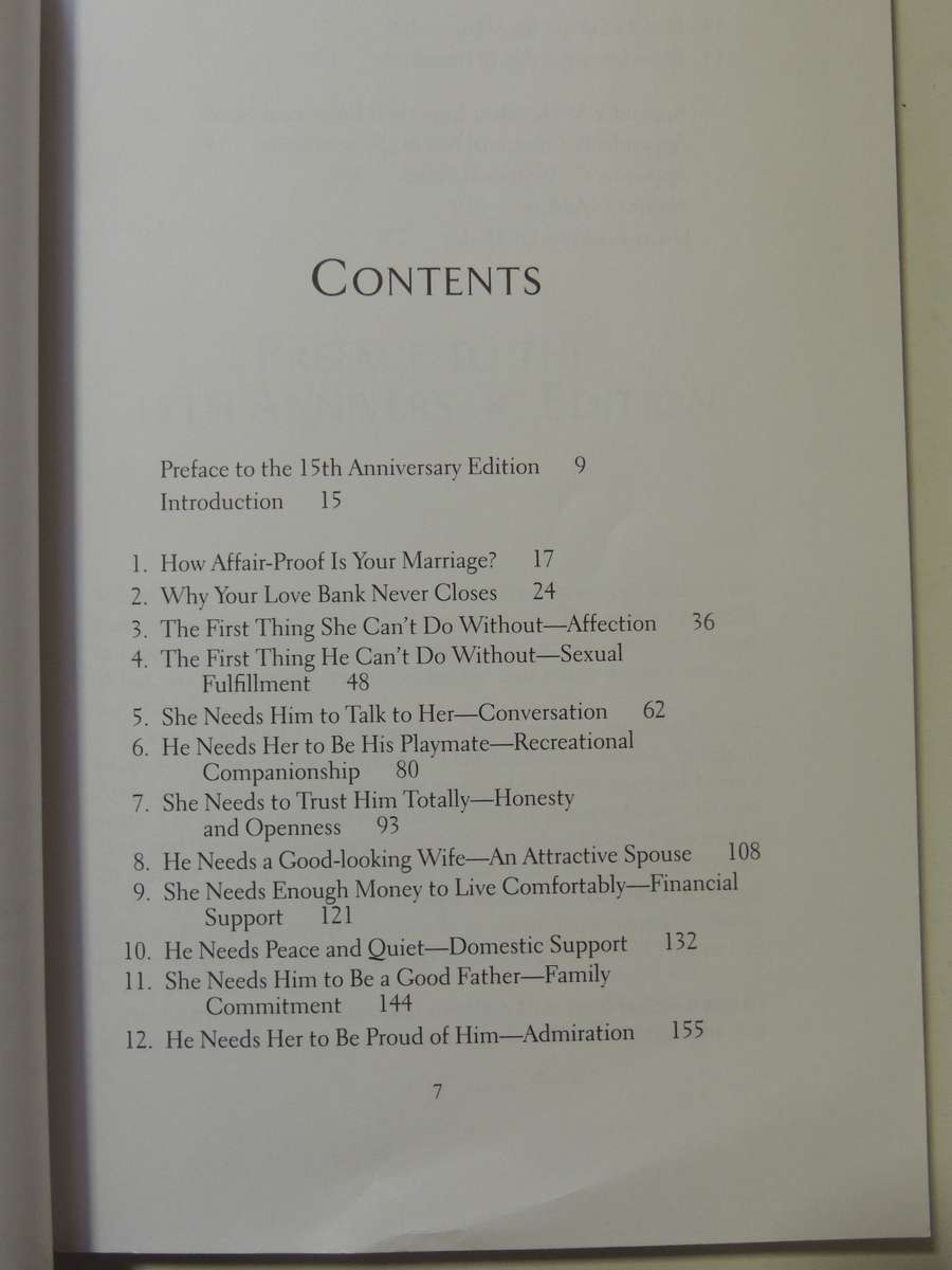 His Needs Her Needs: Building An Affair-Proof Marriage- Willard F. Harley, Jr.
