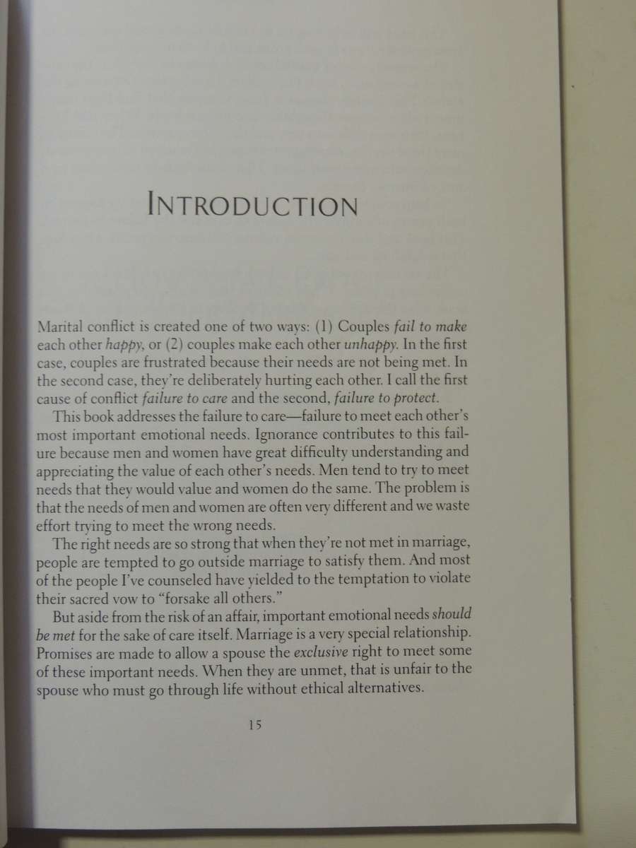 His Needs Her Needs: Building An Affair-Proof Marriage- Willard F. Harley, Jr.