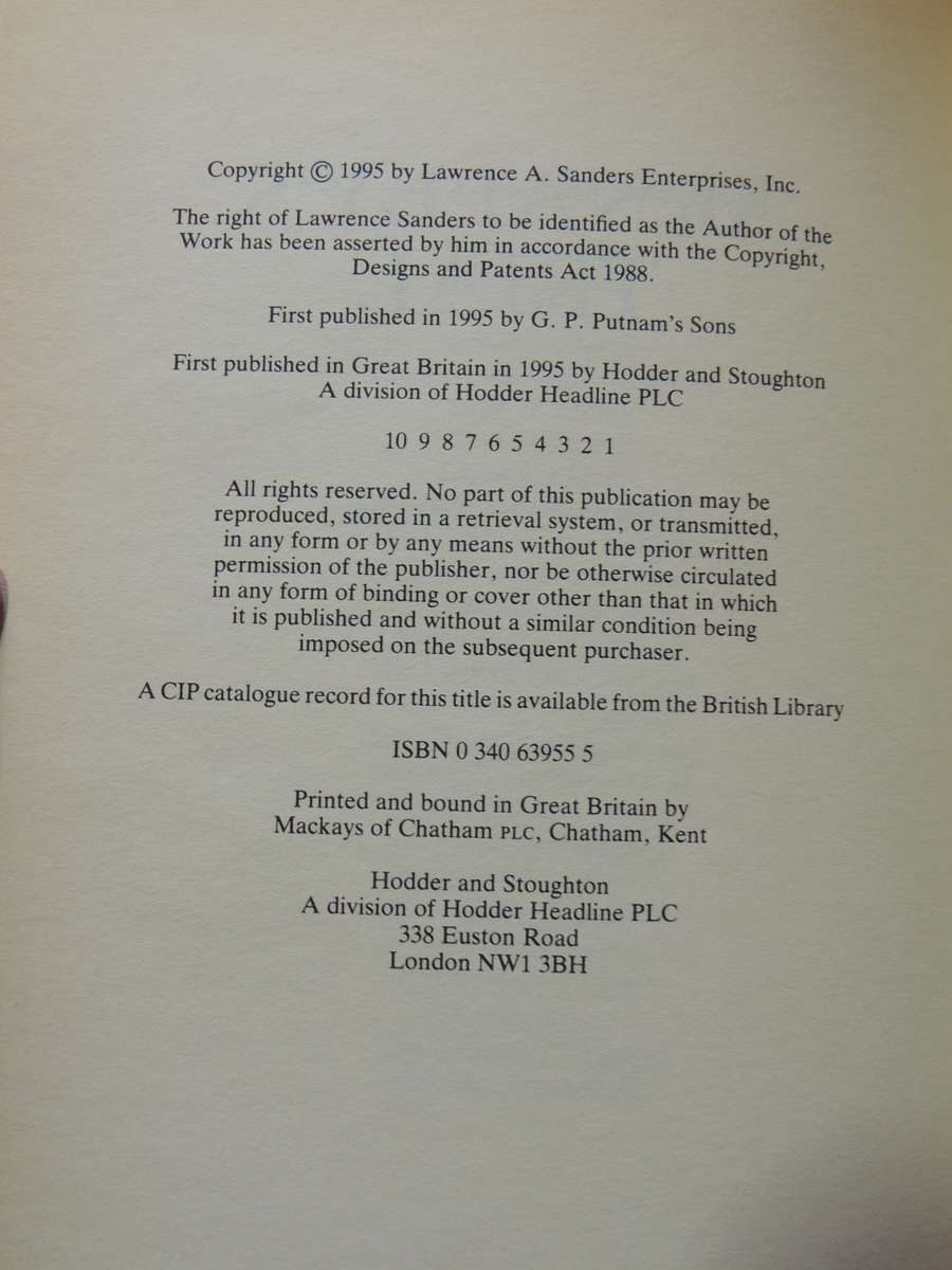 McNally's Trial - Lawrence Sanders  (1st Edition)1995