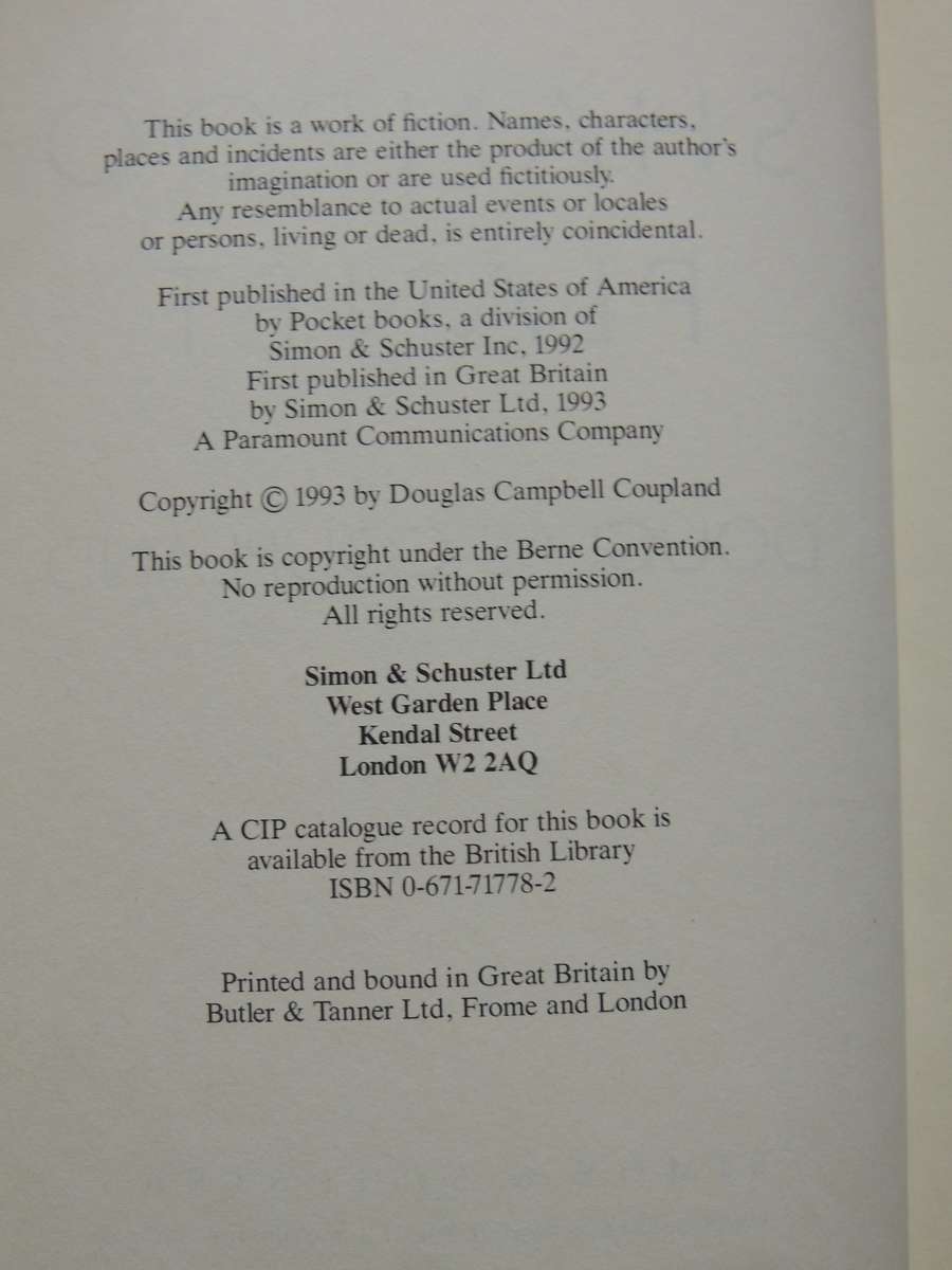 Shampoo Planet - Douglas Coupland  (1st British Edition)