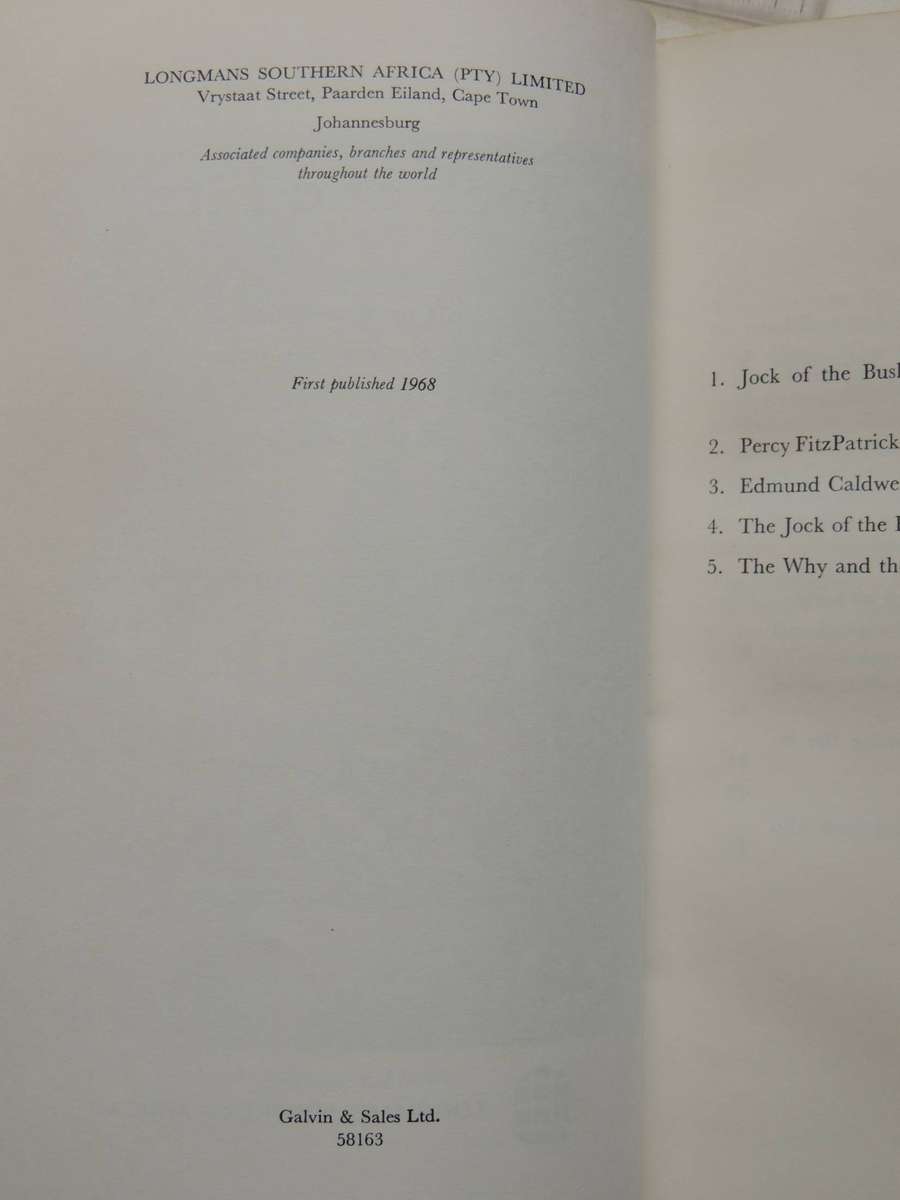 Jock And Fitz: In Commeration Of The 60th Anniversary Of The First Publication Of Jock Of The Bushve