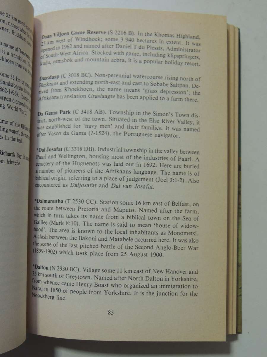 Dictionary Of Southern African Place Names  - P.E. Raper    (1st Edition 1987)