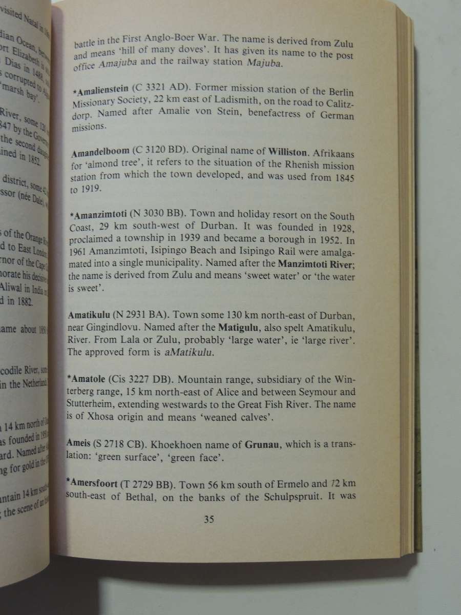 Dictionary Of Southern African Place Names  - P.E. Raper    (1st Edition 1987)