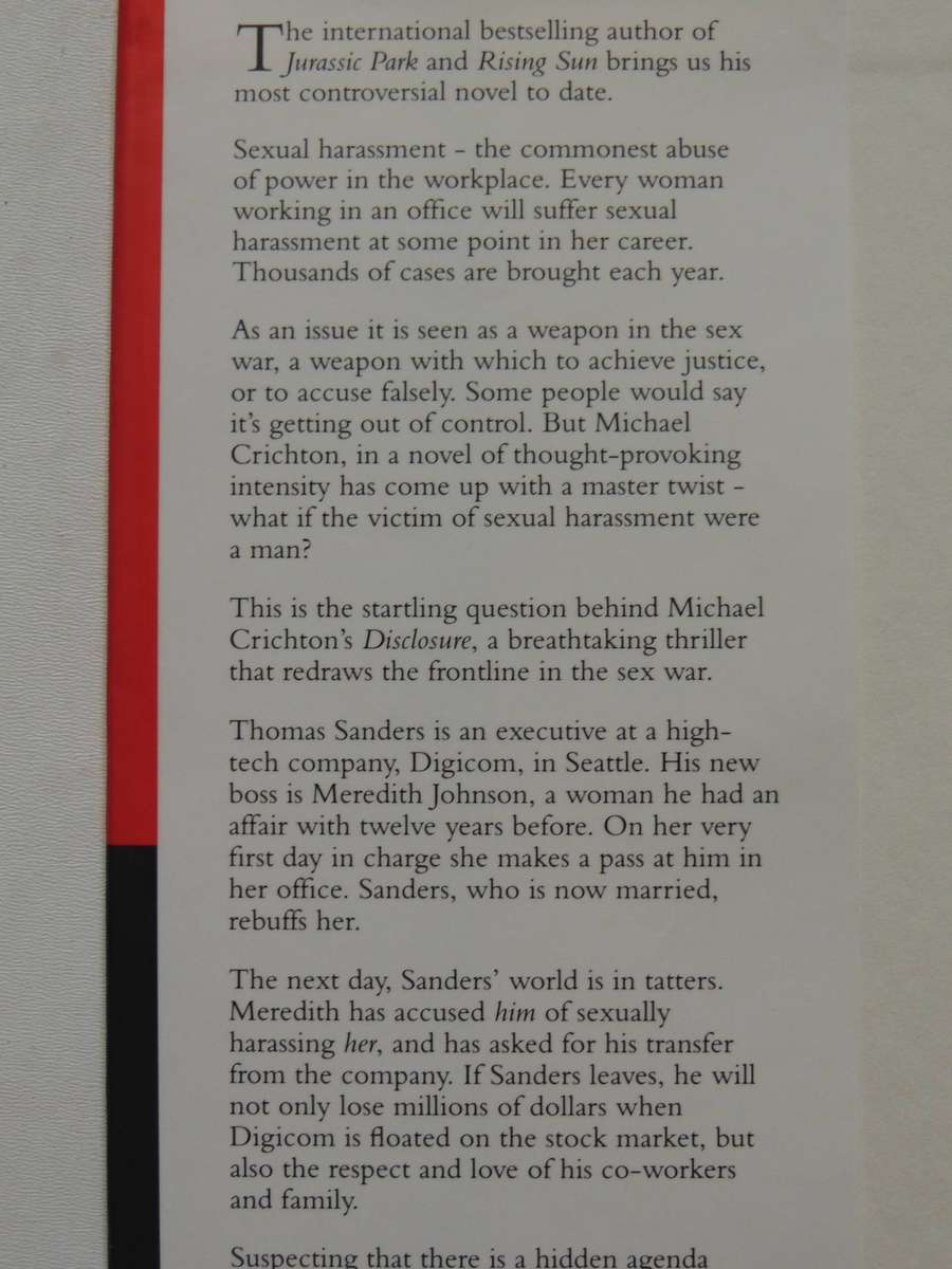 Disclosure  - Michael Crichton    1st UK Edition 1994)