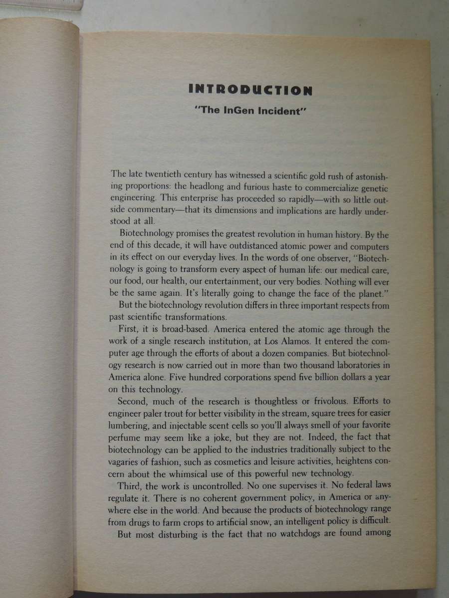 Jurassic Park  - Michael Crichton     (1st UK Edition 1991)