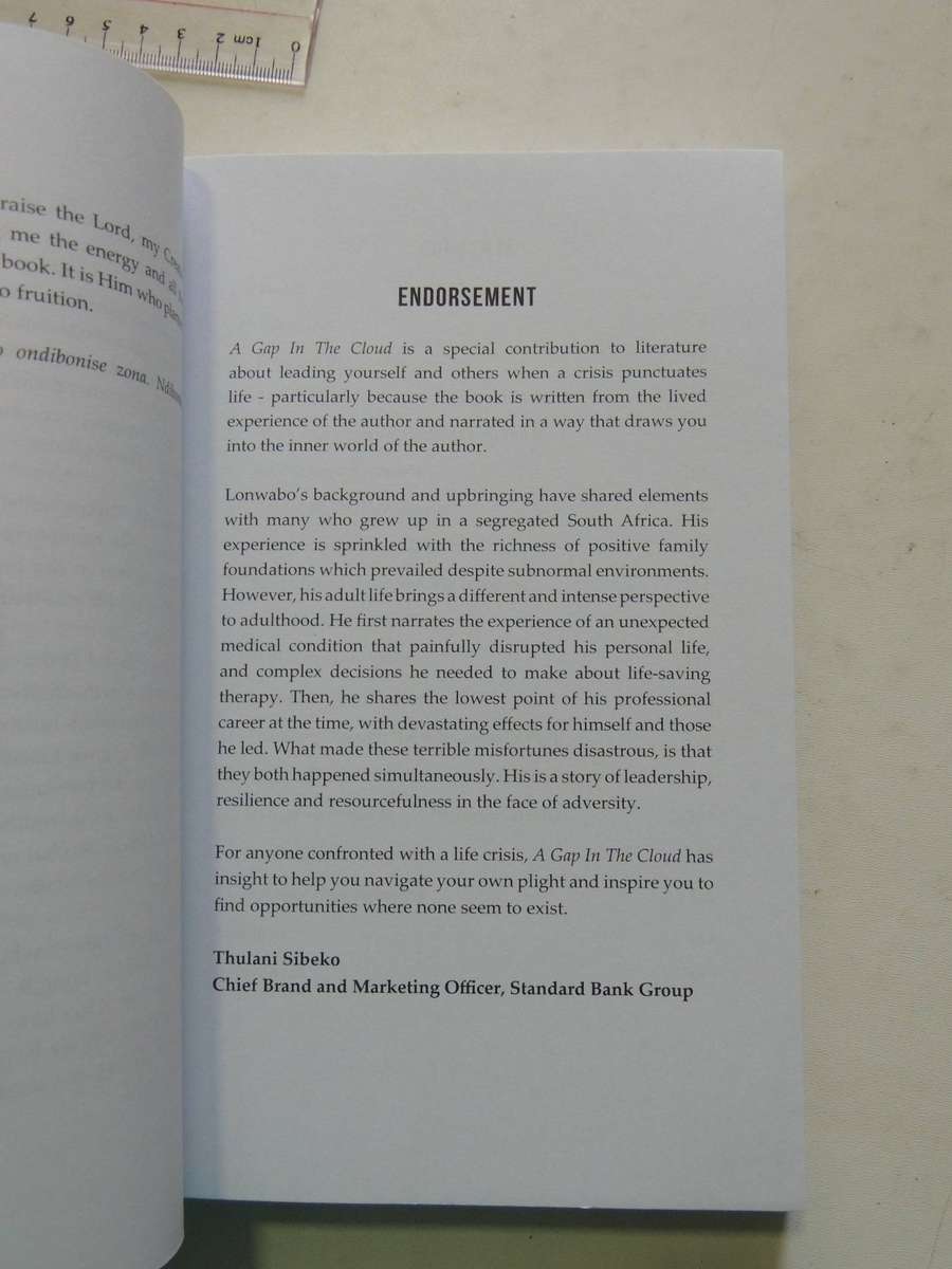 A Gap In The Clouds: Turning Tragedies Into Triumphs (New)Patrick Lonwabo Kulati