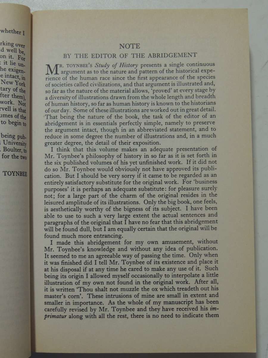 A Study Of History: Abridgement Of Volumes I-VI (By D.C. Somervell) - Arnold J. Toynbee