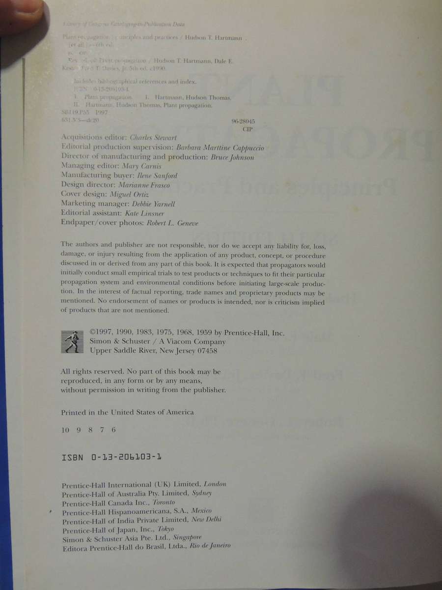 Plant Propagation: Principles And Practices (Sixth Edition)Hdson T. Hartmann, Dale E. Kester, Fred