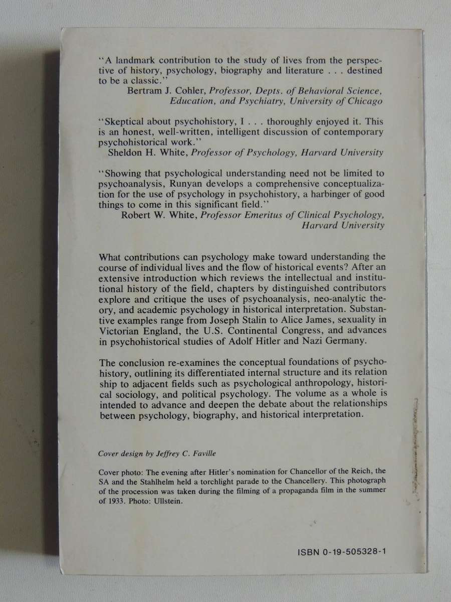 Psychology & Historical Interpretation - ed William McKinley Runyan