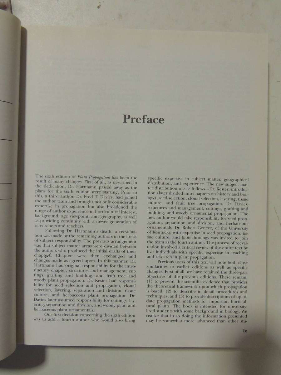 Plant Propagation: Principles And Practices (Sixth Edition)Hdson T. Hartmann, Dale E. Kester, Fred