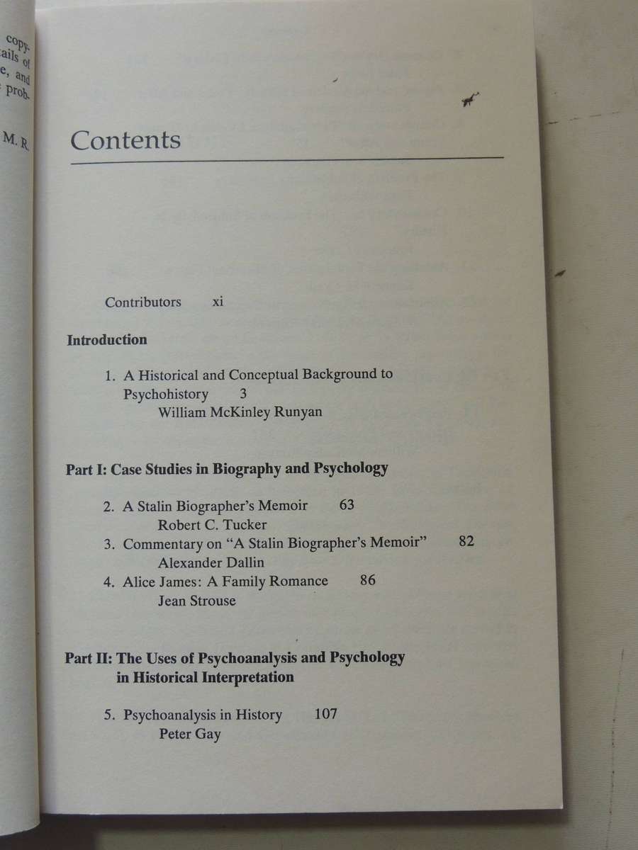 Psychology & Historical Interpretation - ed William McKinley Runyan