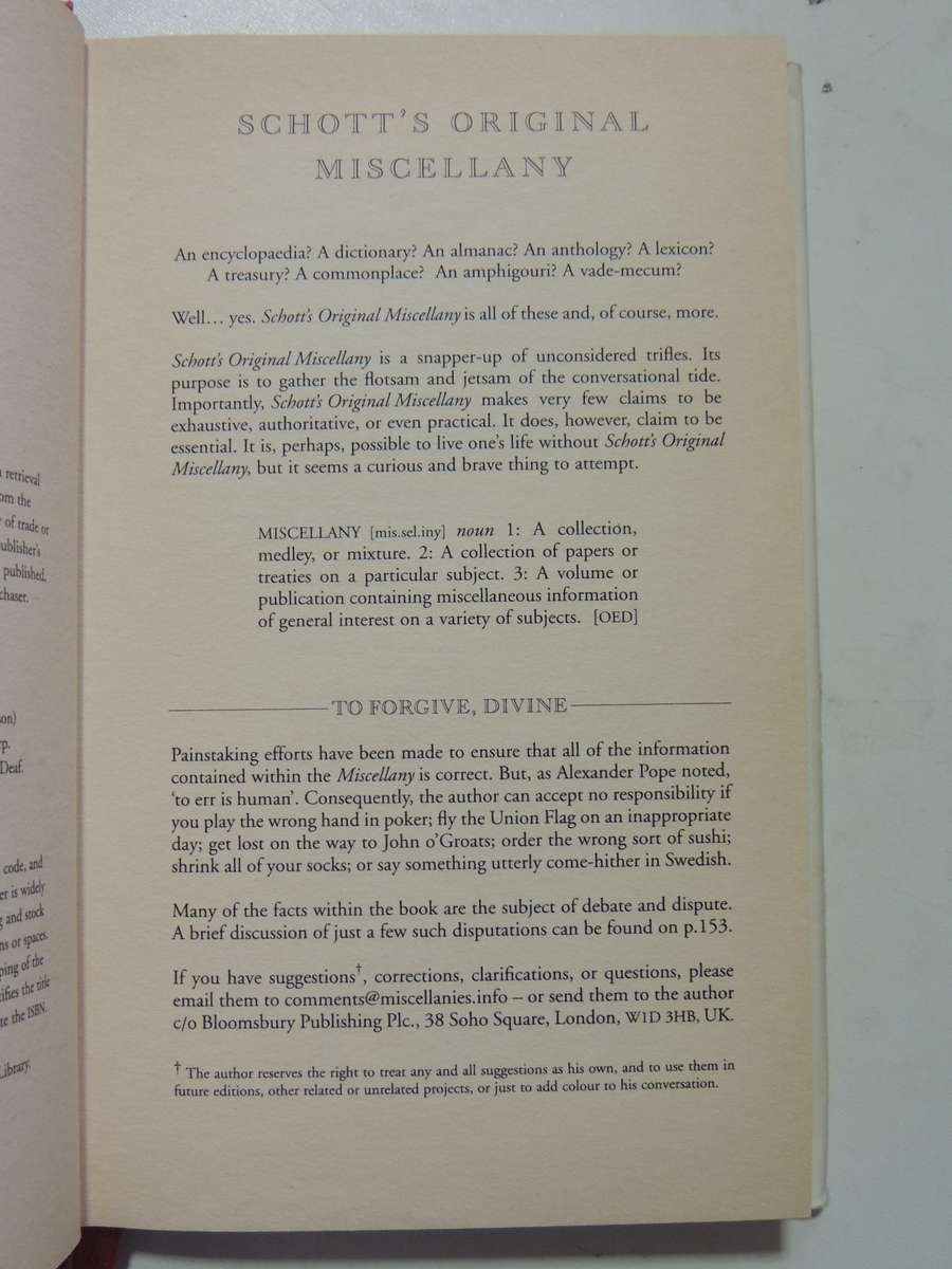 Schott's Original Miscellany- Ben Schott