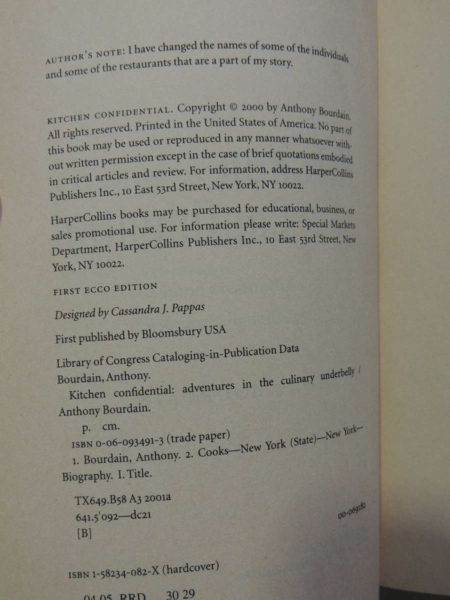 Kitchen Confidential: Adventures In The Culinary Underbelly - Anthony Bourdain