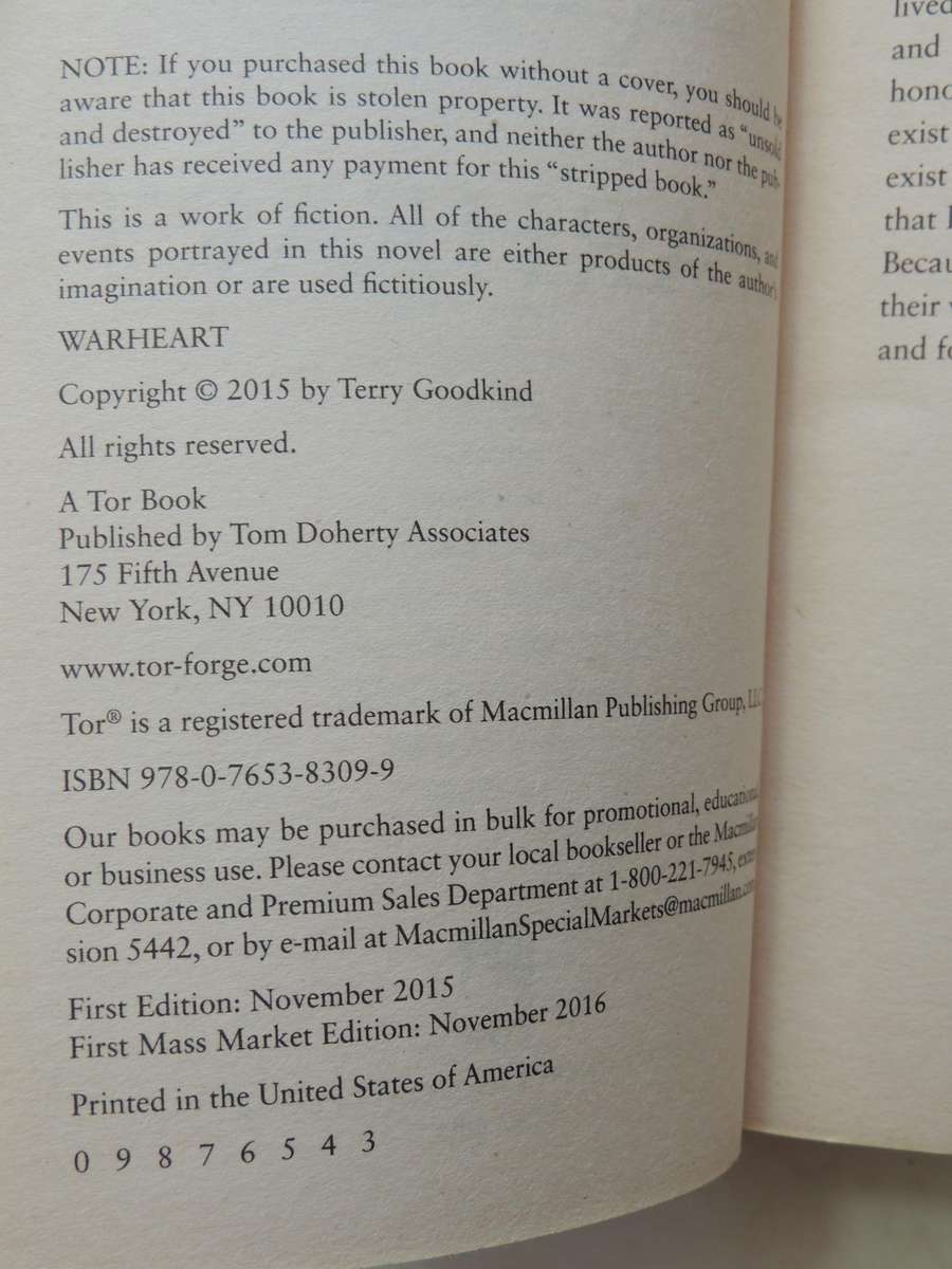 Warheart- Terry Goodkind