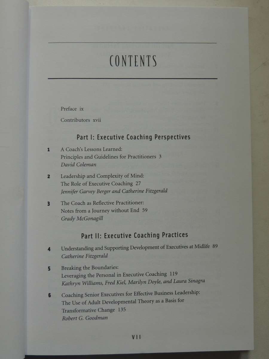 Executive Coaching : Practices & Perspective - Catherine Fitzgerald & Jennifer Garvey Berger