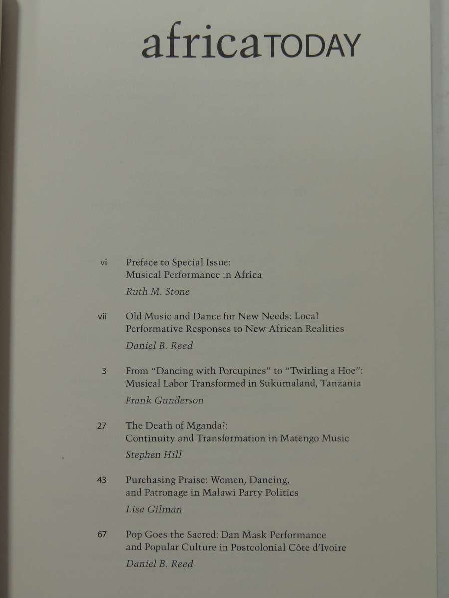 Africa Today: Special Issue-Musical Performance In Africa (Volume 48 No. 4 Winter 2001