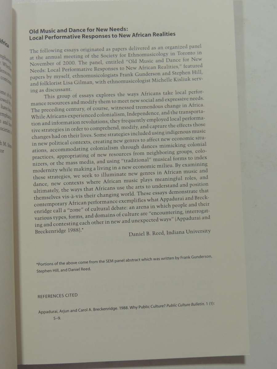 Africa Today: Special Issue-Musical Performance In Africa (Volume 48 No. 4 Winter 2001