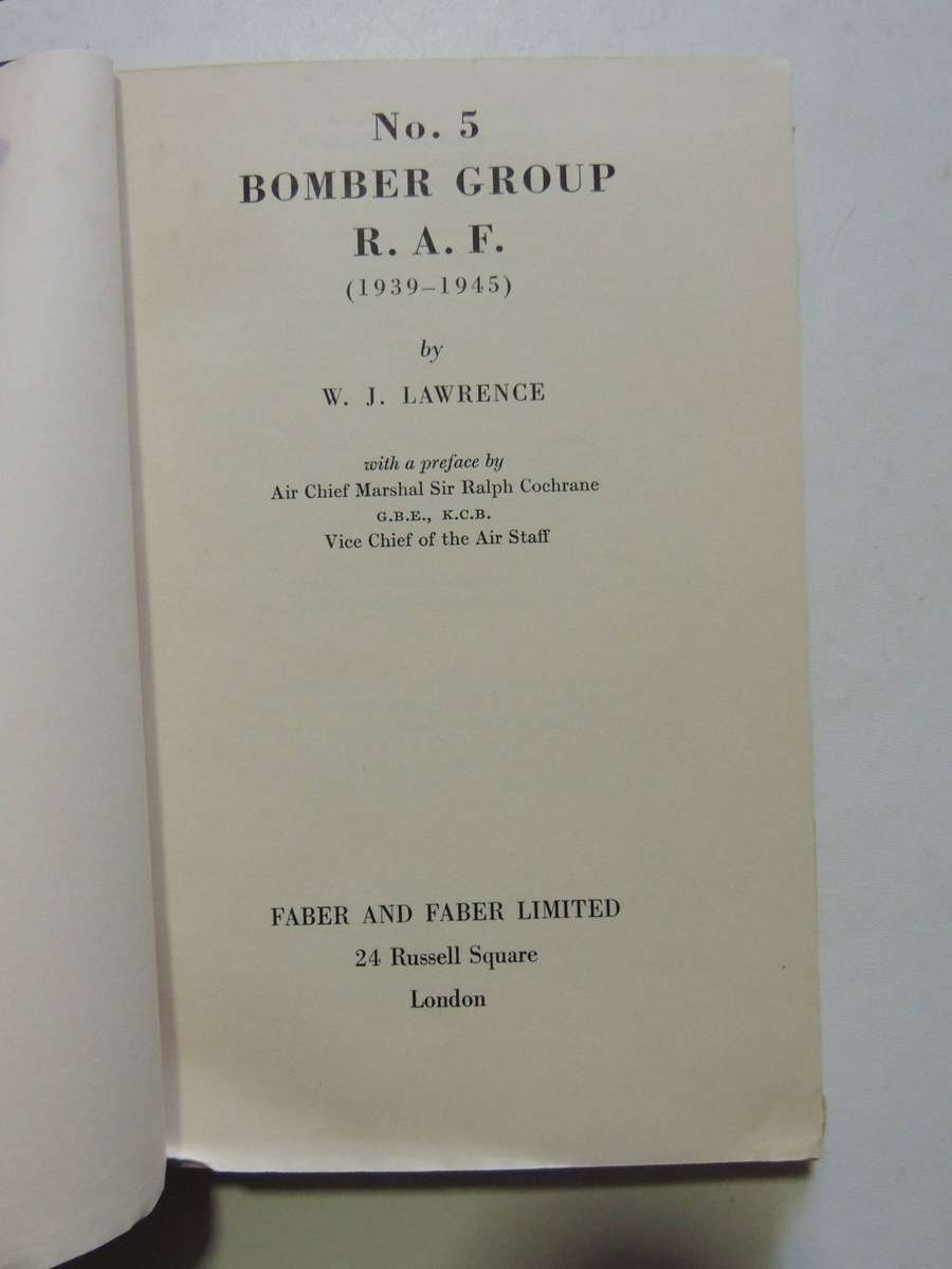 No 5 Bomber Group RAF -  W.J.  Lawrence