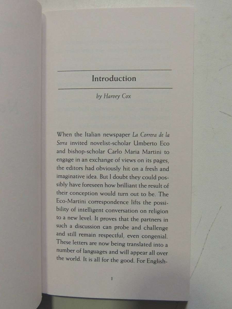 Belief Or Nonbelief: A Confrontation - Umberto Eco & Cardinal Martini