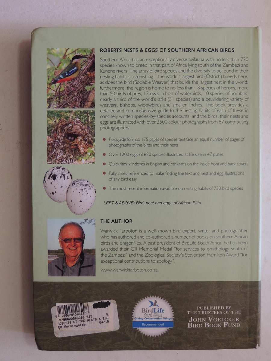 Roberts Nests & Eggs of Southern African Birds - Warwick Tarboton