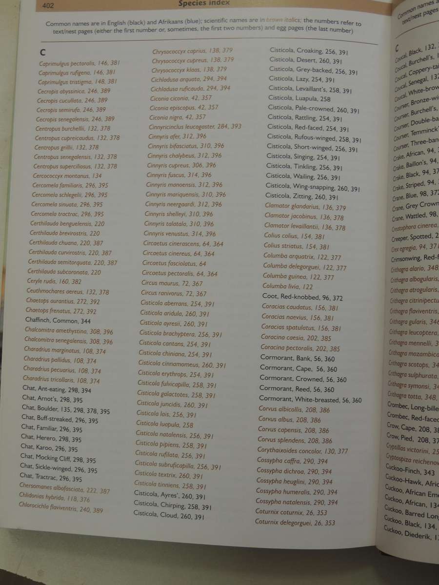 Roberts Nests & Eggs of Southern African Birds - Warwick Tarboton