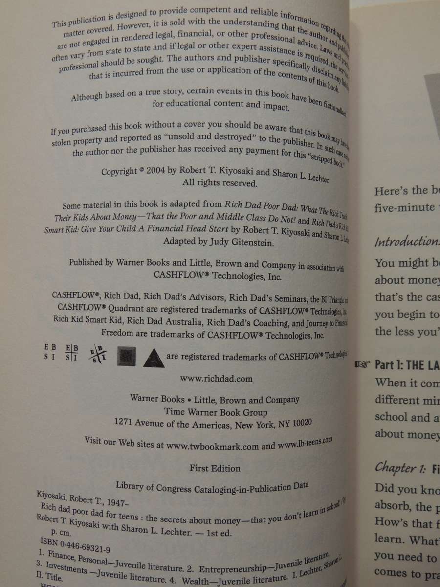 Rich Dad Poor Dad For Teens: The Secrets About Money,That You Don't Learn In SchoolRobert  Kiyosaki