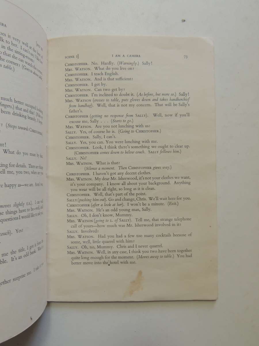 I Am A Camera, A Play in Three Acts - John van Druten     Pub 1954