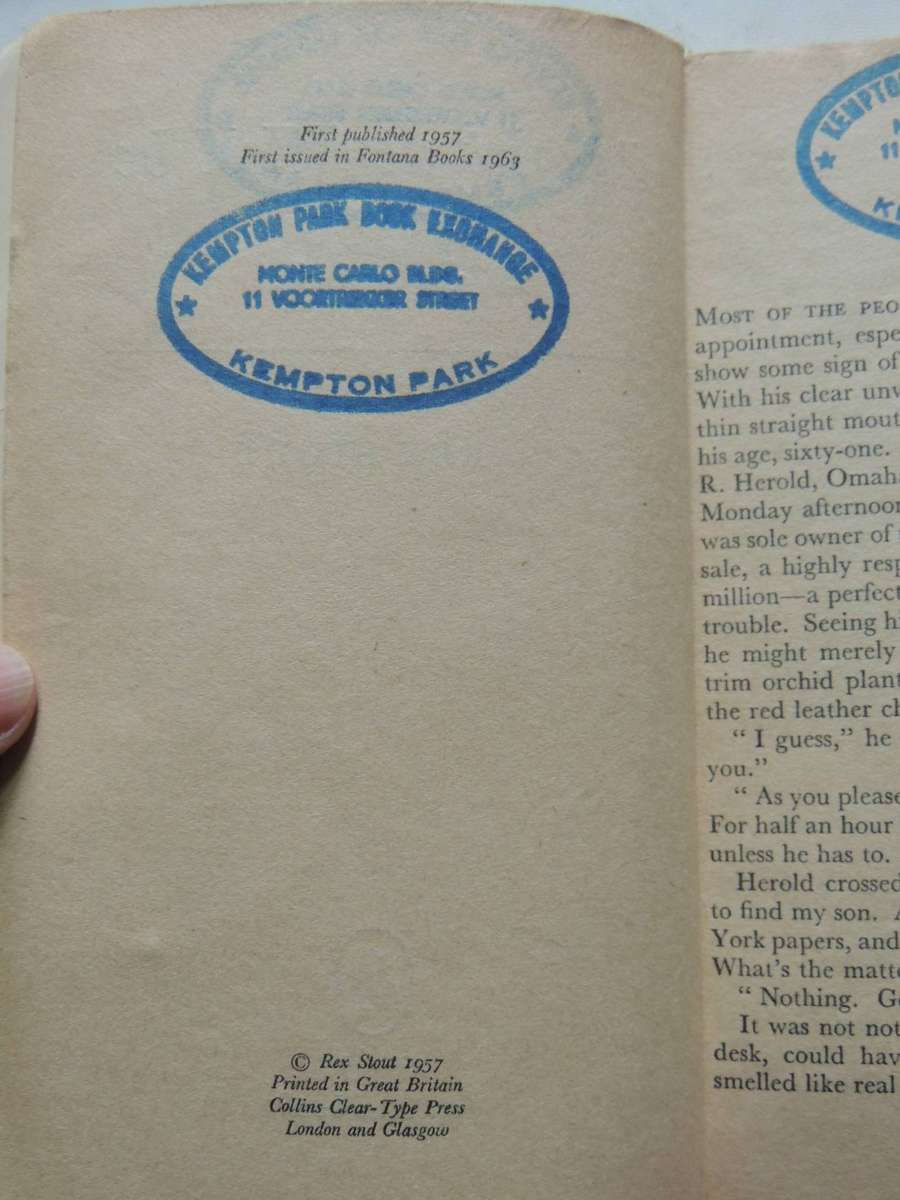 Might As Well Be Dead (1st UK P/B Edition 1963) - Rex Stout