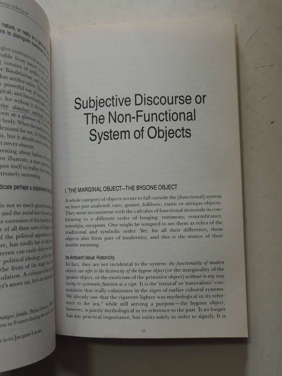 Revenge Of The Crystal: Selected Writings On The Modern Object & Its Destiny, 1968-83Jean Baudrilla