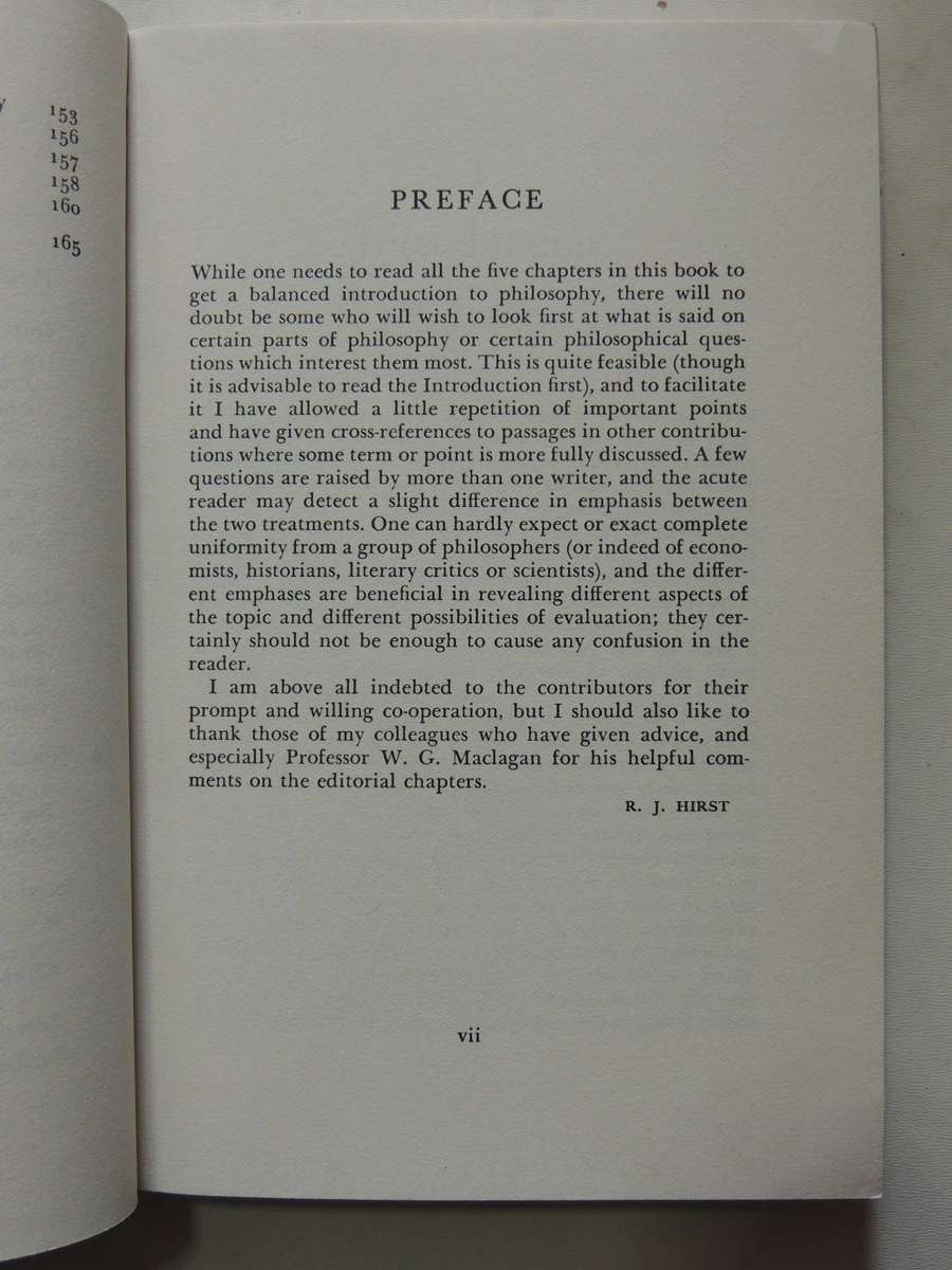 Philosophy: An Outline For The Intending Student - ed R.J. Hirst