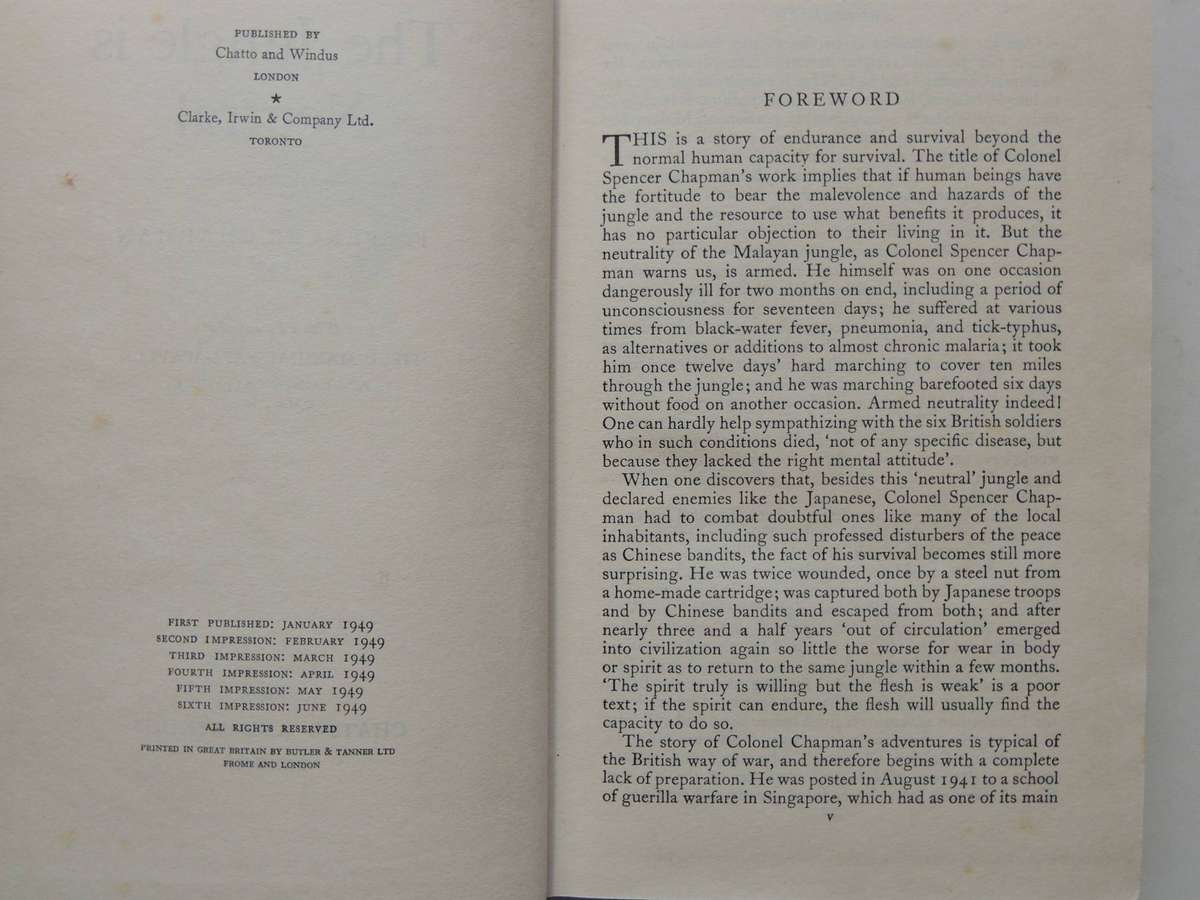 The Jungle Is Neutral (1949 6th Impression No D/W -  F. Spencer Chapman D.S.O.
