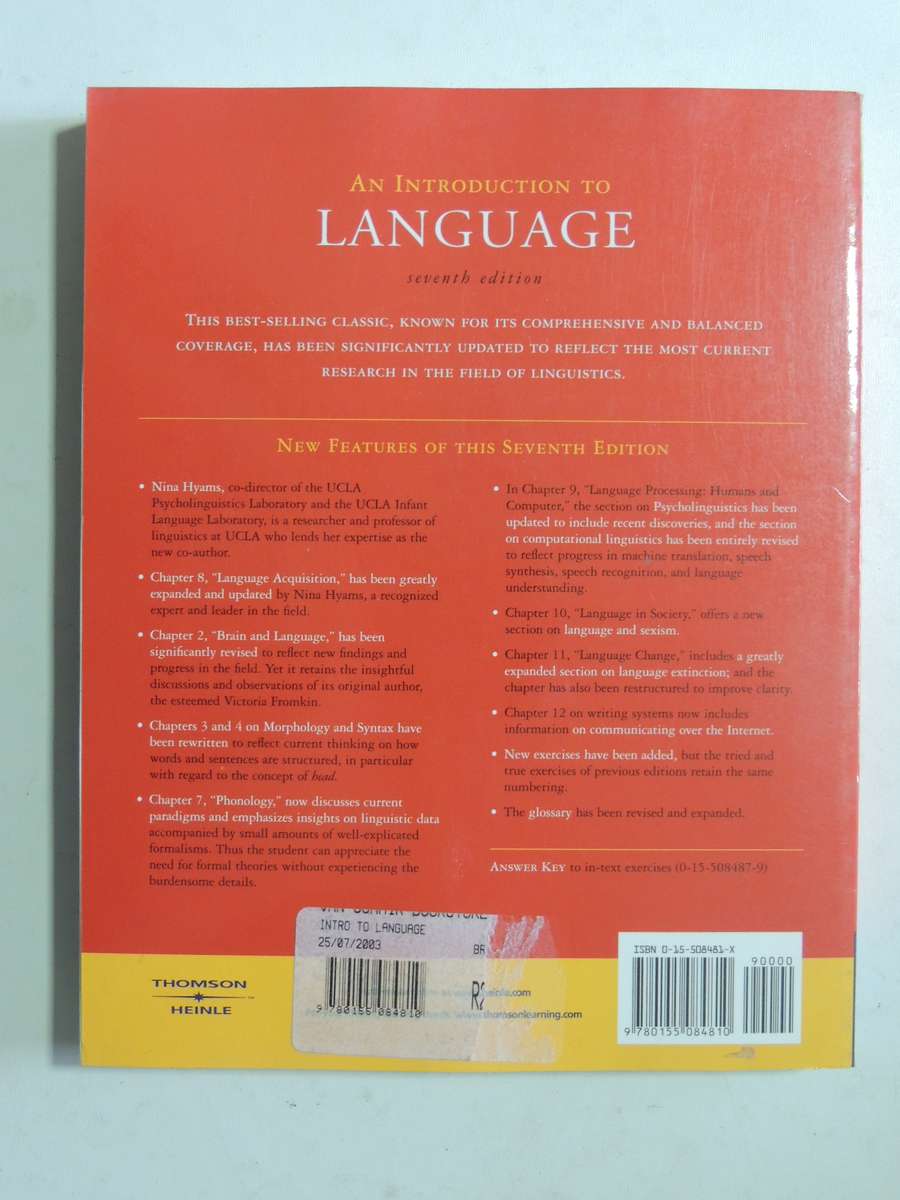 An Introduction to Language - Victoria Fromkin, Robert Rodman, N Hyams  7th ed