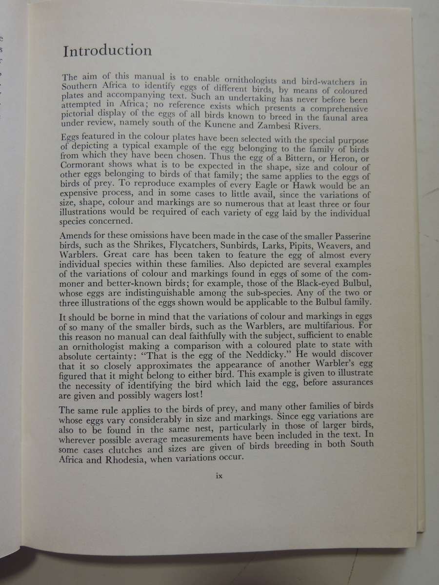 Priest's Eggs of the Southern African Birds - Revised by JM Winterbottom 1971