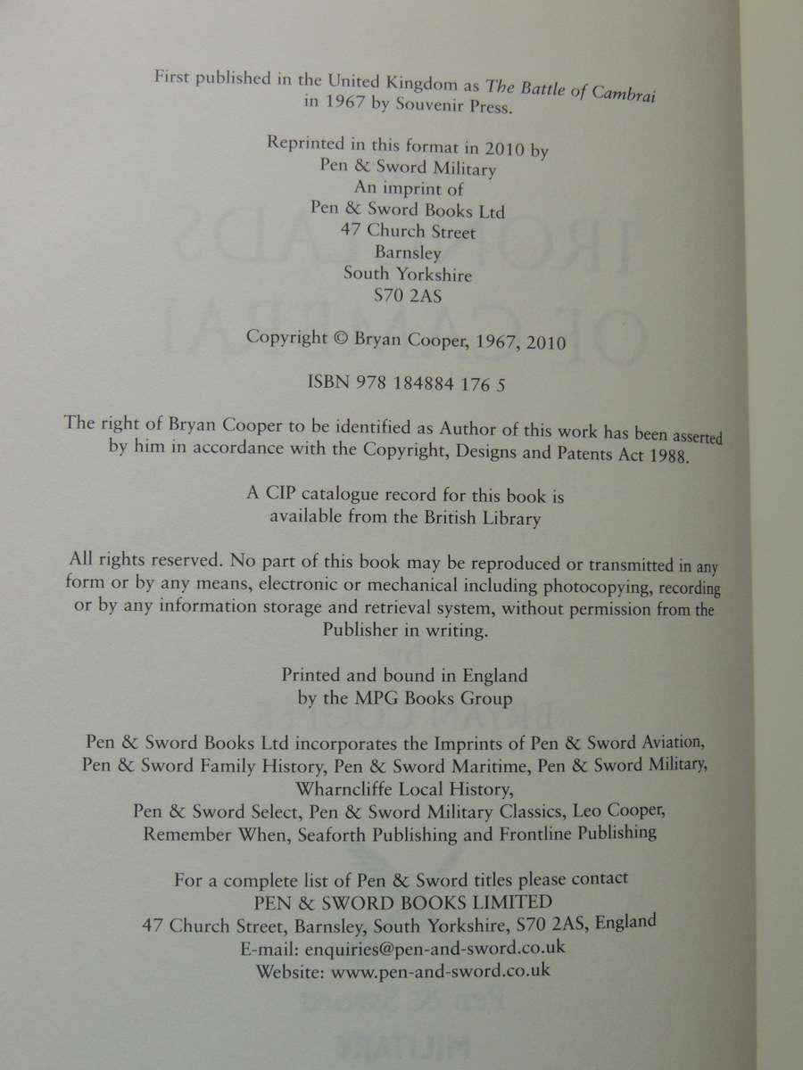 The Ironclads Of Cambrai - Bryan Cooper