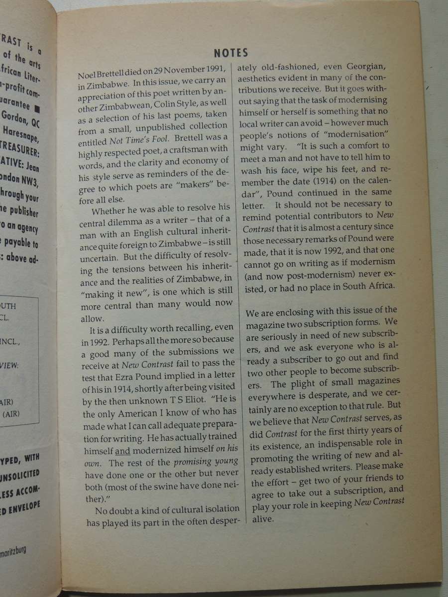 New Contrast 80 South African Literary Journal