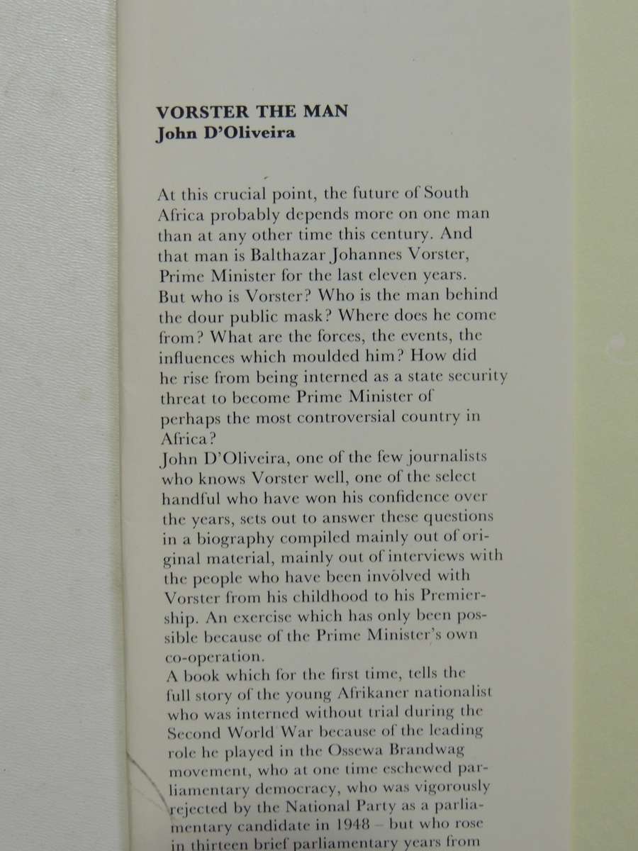 Vorster - The Man - John D'Oliveira