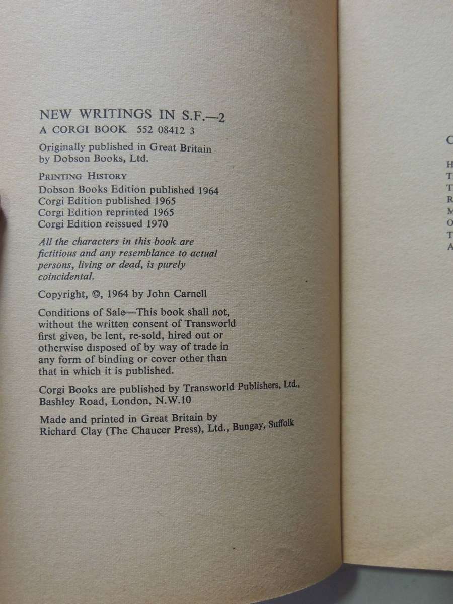 New Writings In SF- 2 (Re-issued 1970) - ed John Carnell