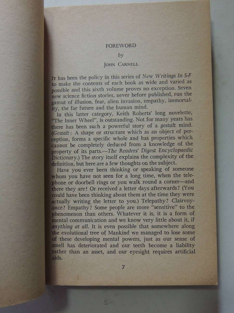 New Writings In SF- 6 (Re-issued 1971) -  ed John Carnell
