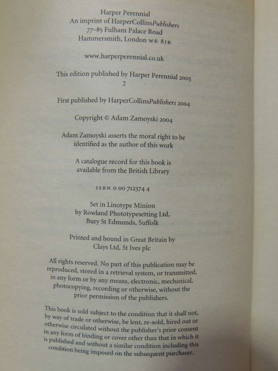 1812: Napoleon's Fatal March On Moscow - Adam Zamoyski