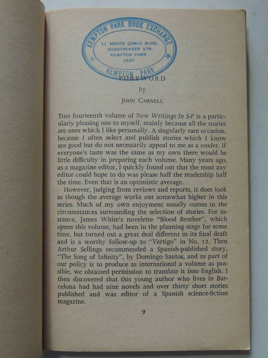 New Writings In SF - 14 (1969) -  ed John Carnell