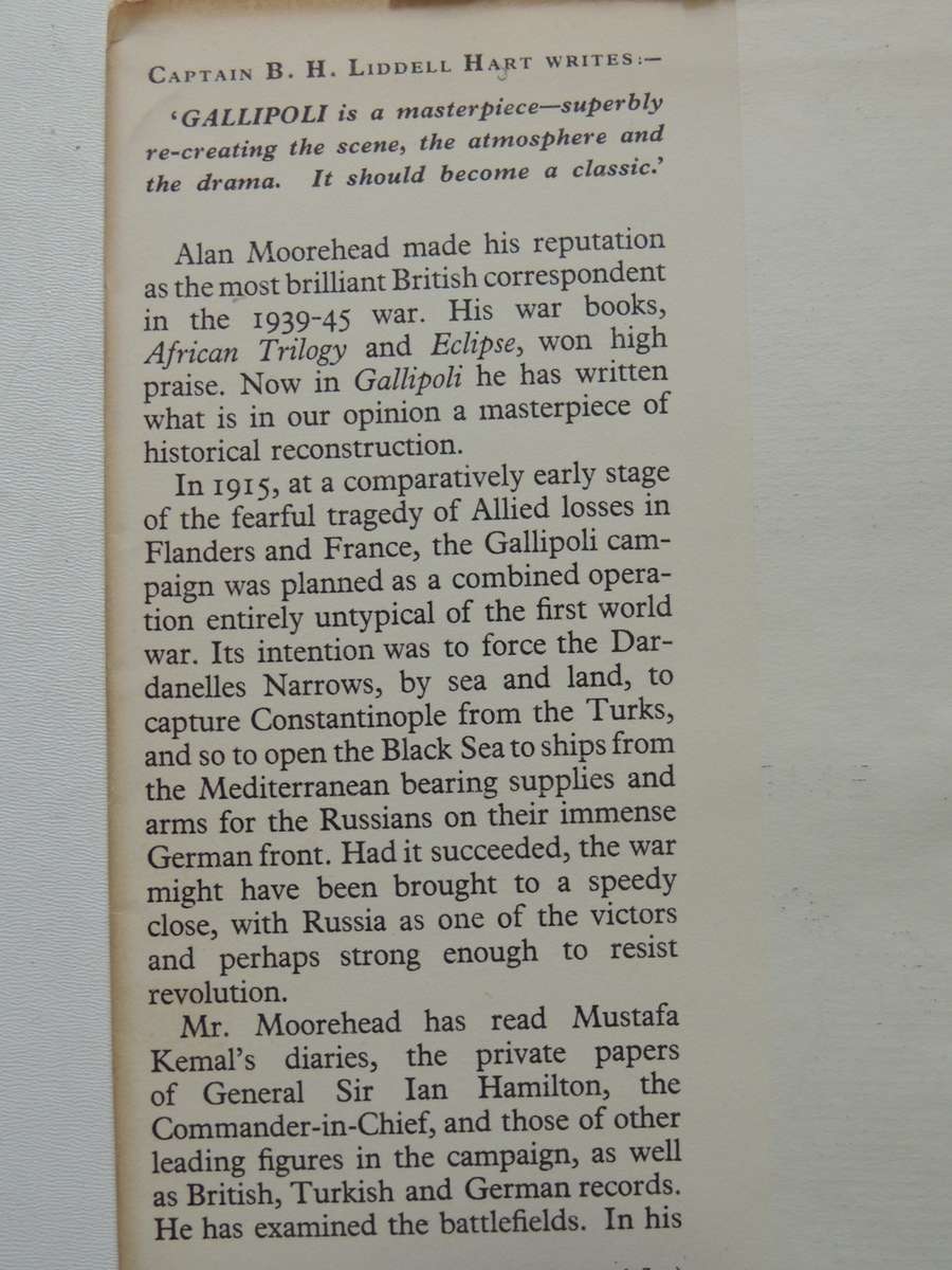 Gallipoli - Alan Moorehead   1st Edition 1956