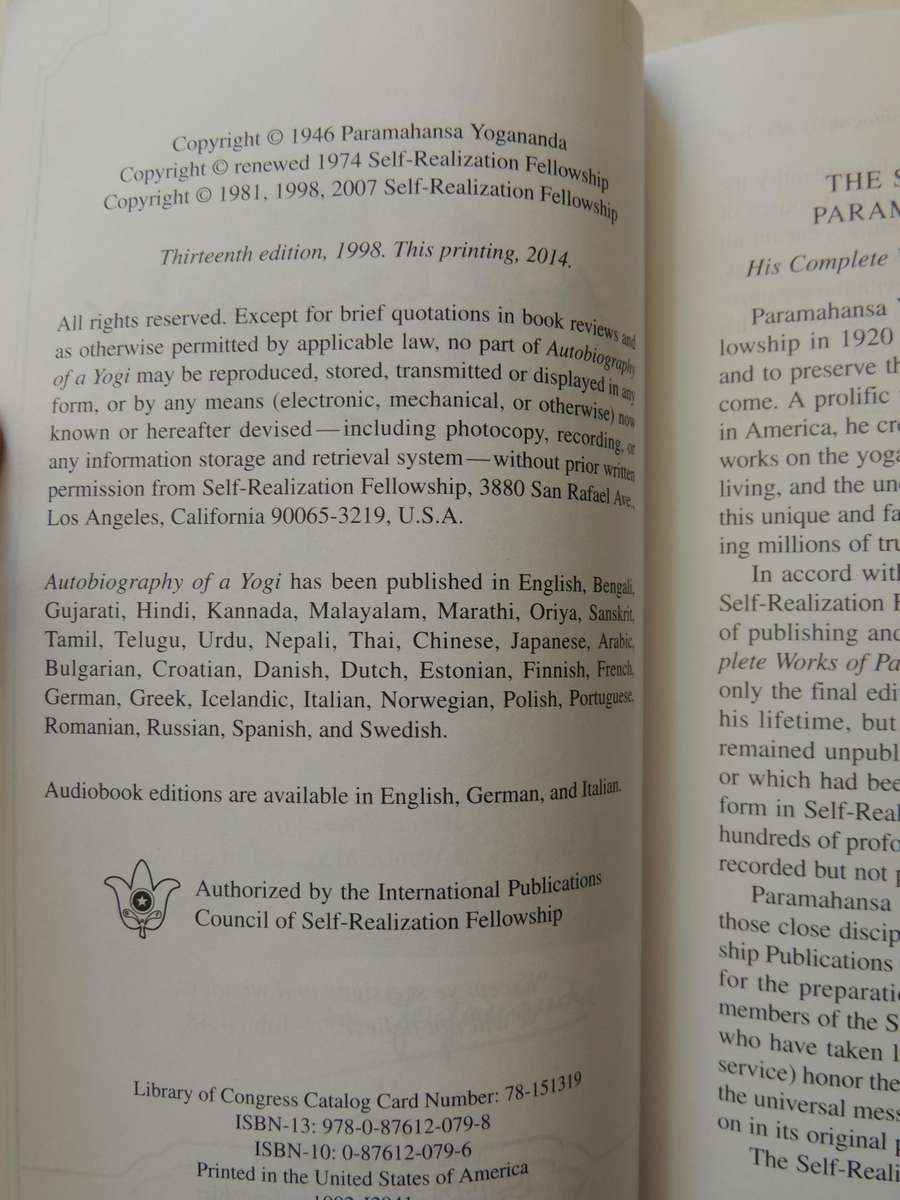 Autobiography Of A Yogi - Paramahansa Yogananda
