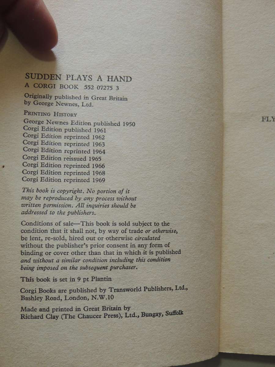 Sudden Plays A Hand (As Is)     -    Oliver Strange